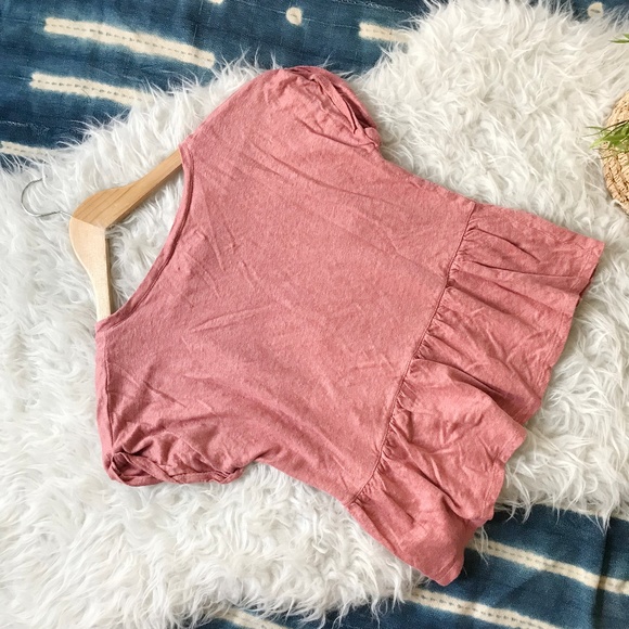 Madewell | Modern Linen Gather Peplum Drape Top - Picture 5 of 8